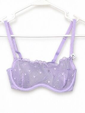 Victoria's Secret Lavender Heart Sheer Wink Balconette Bra